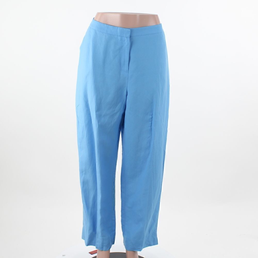 Kasper Mid-Rise Linen Blend Straight-Leg Pants - Picture 2 of 5